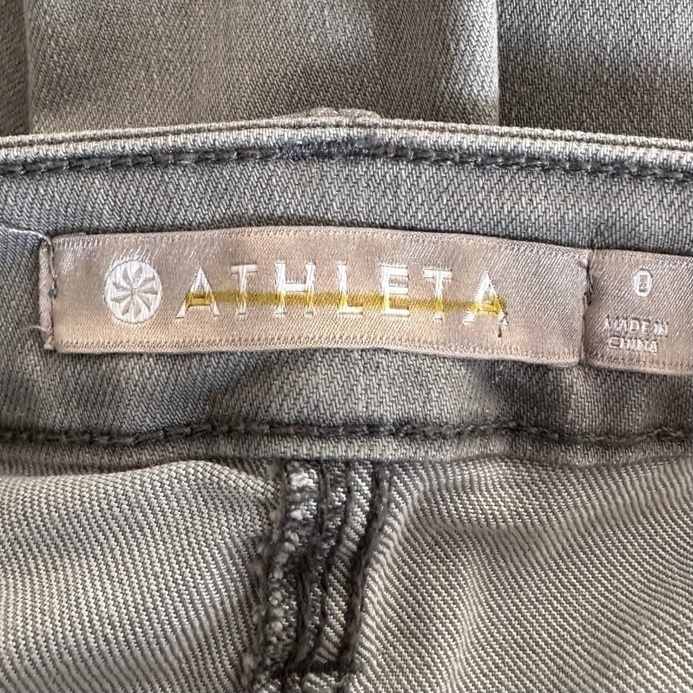 Athleta gray sculptek slimming cropped skinny jeans size 0 - Picture 6 of 7